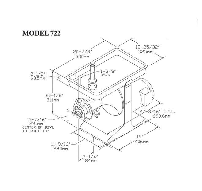 Model 722 Manual Feed Grinder